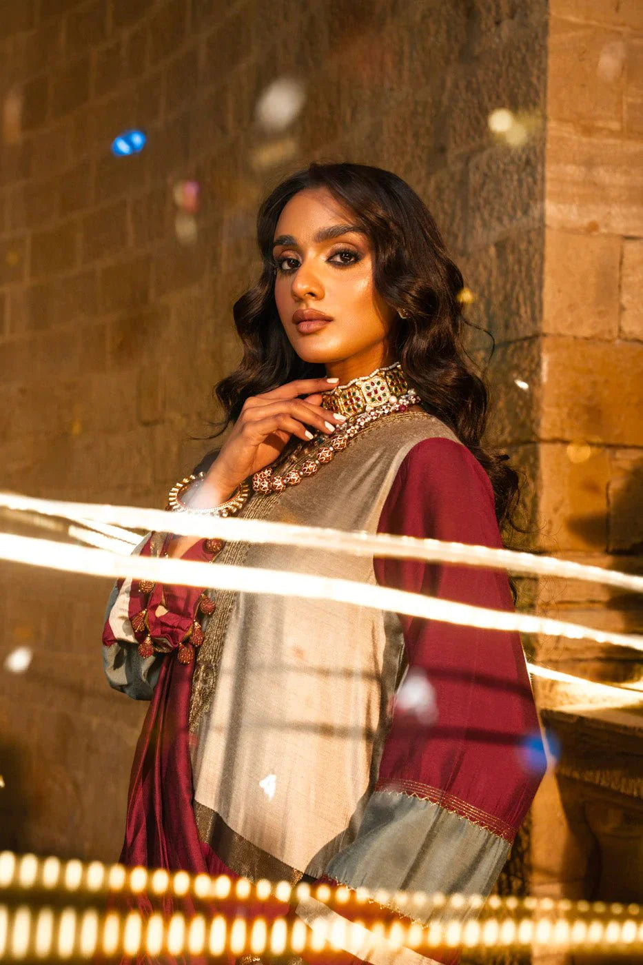 Alkaram | Spring Summer Festive 24 | Embroidered Yarn Dyed Beige