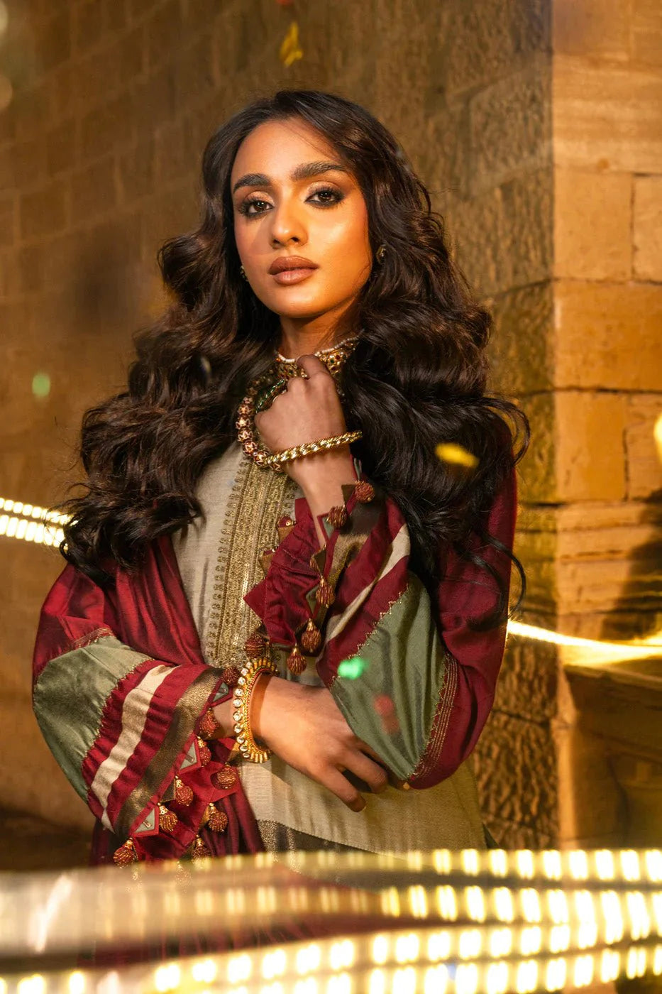 Alkaram | Spring Summer Festive 24 | Embroidered Yarn Dyed Beige