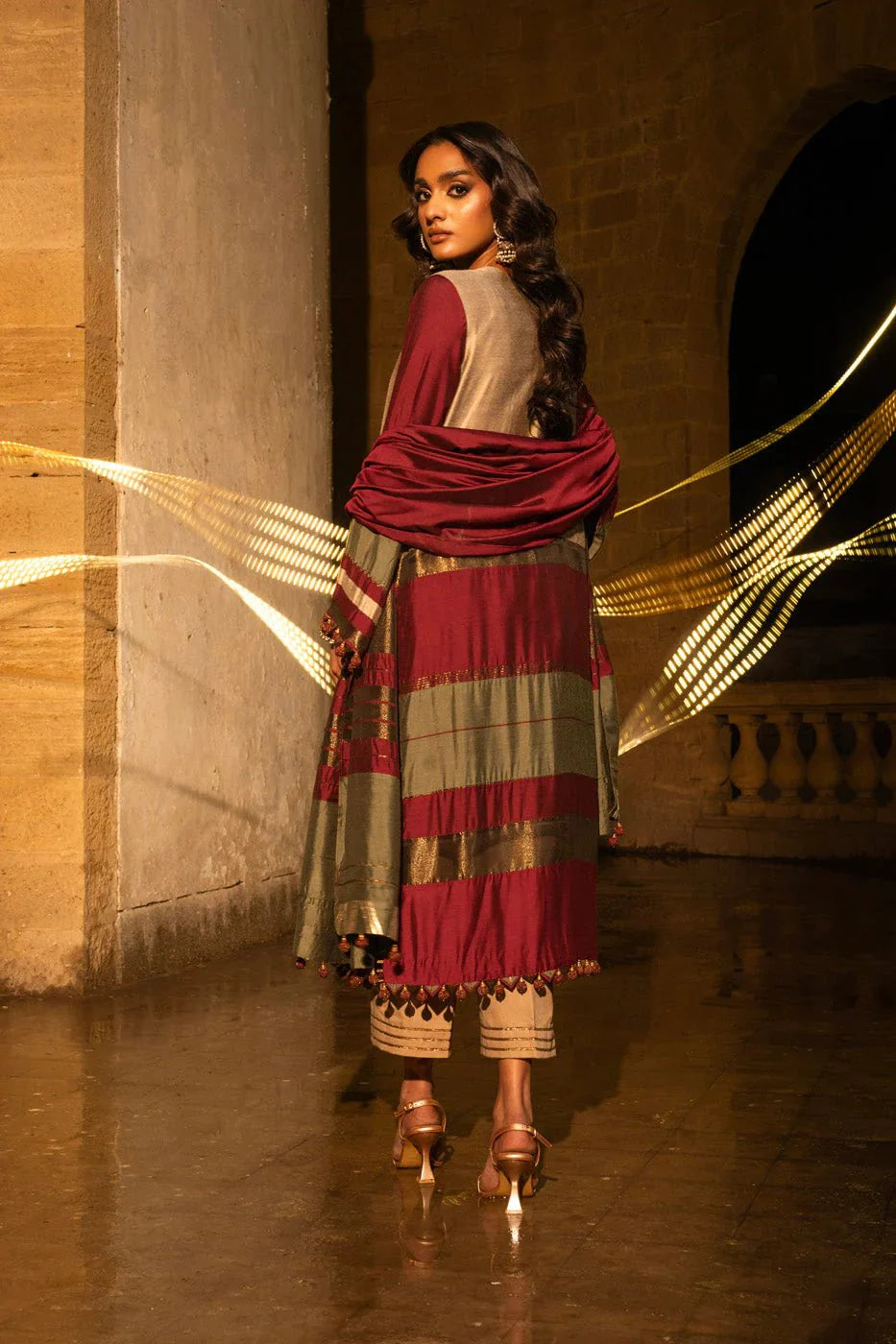 Alkaram | Spring Summer Festive 24 | Embroidered Yarn Dyed Beige