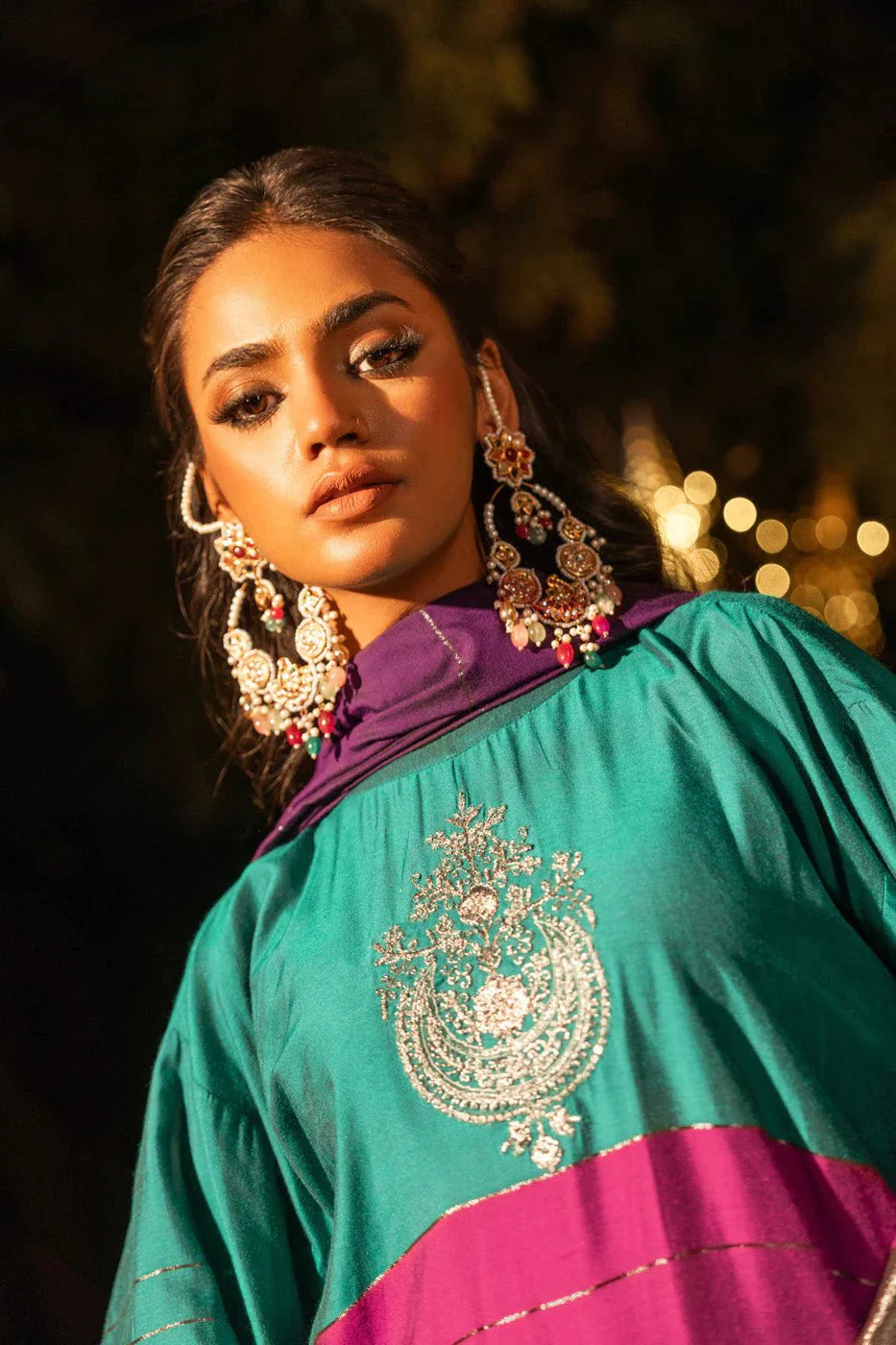 Alkaram | Spring Summer Festive 24 | Embroidered Yarn Dyed Teal