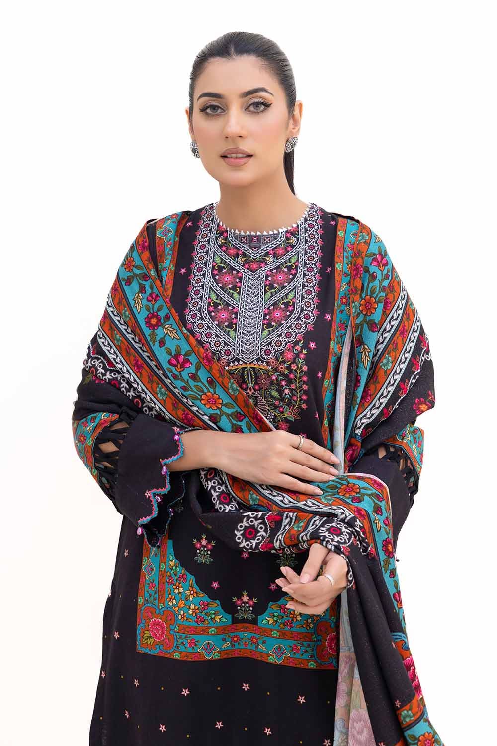 Gul Ahmed | Winter Collection 24 | Khaddar Suit with Printed Pashmina Dupatta AP-42030