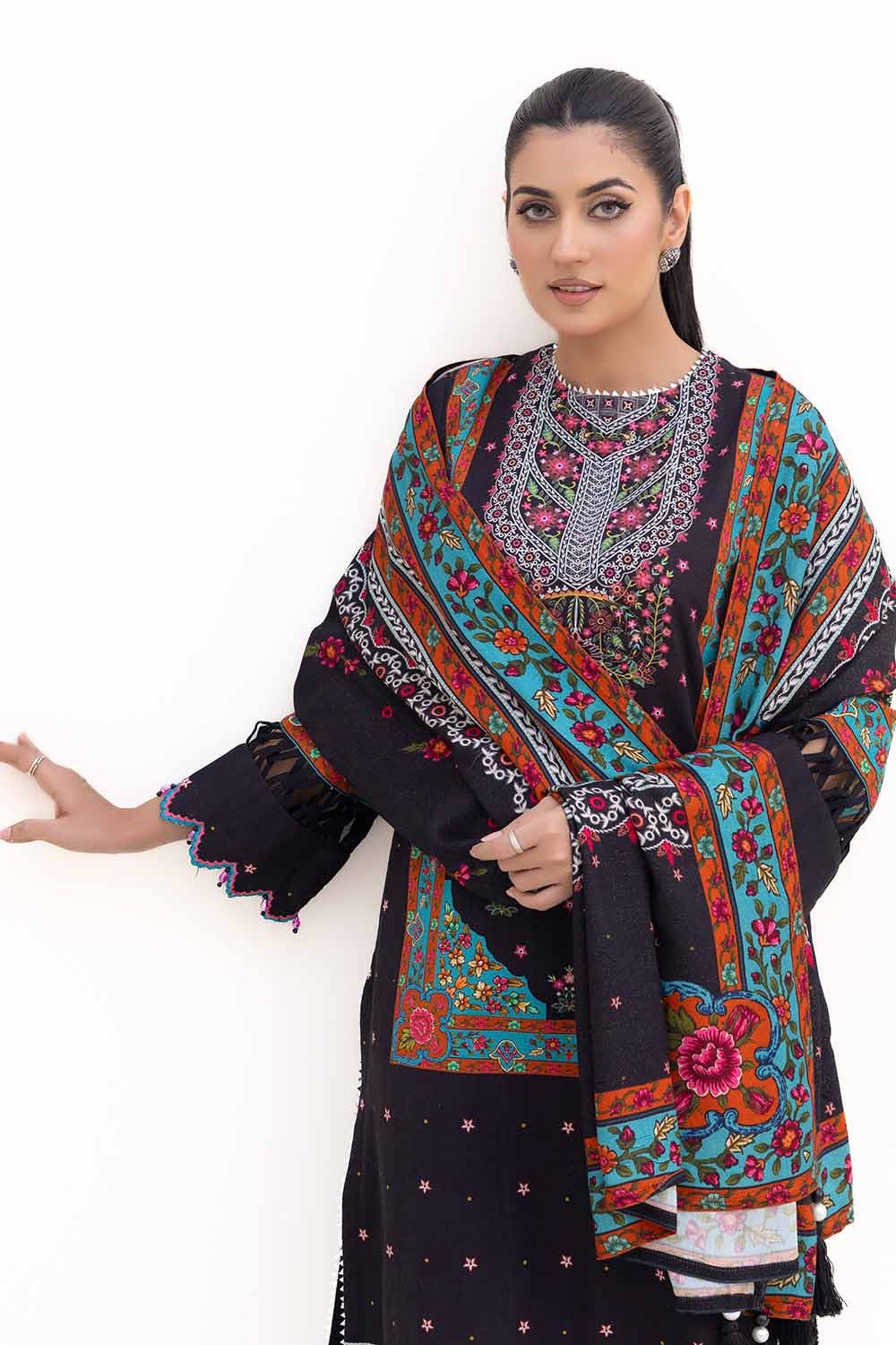 Gul Ahmed | Winter Collection 24 | Khaddar Suit with Printed Pashmina Dupatta AP-42030