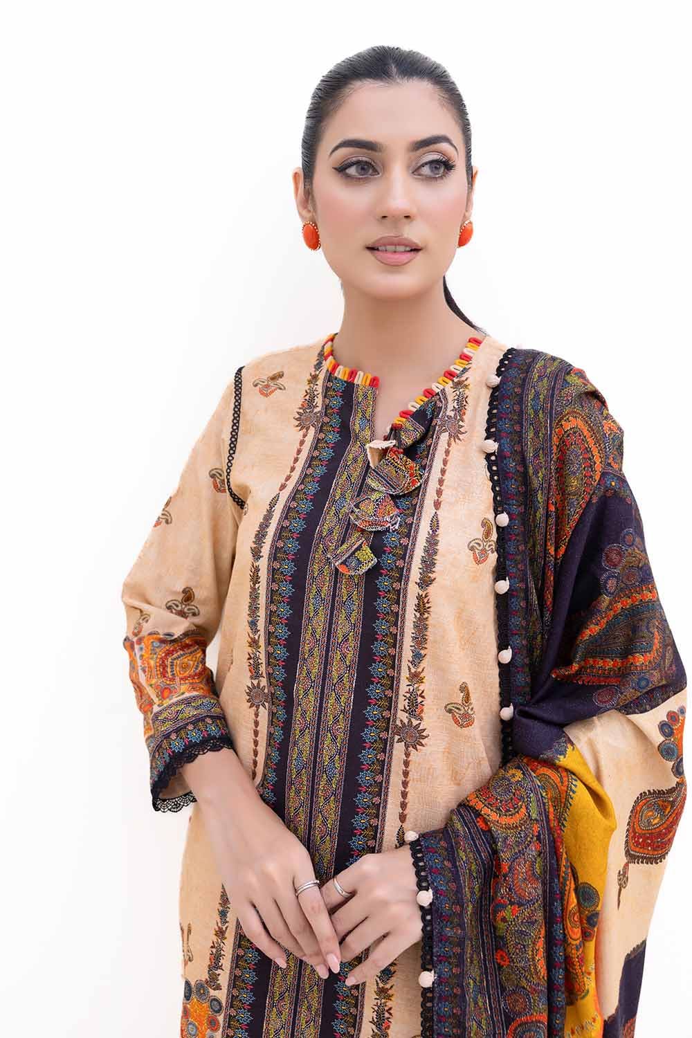 Gul Ahmed | Winter Collection 24 | Khaddar Suit with Printed Pashmina Dupatta AP-42031