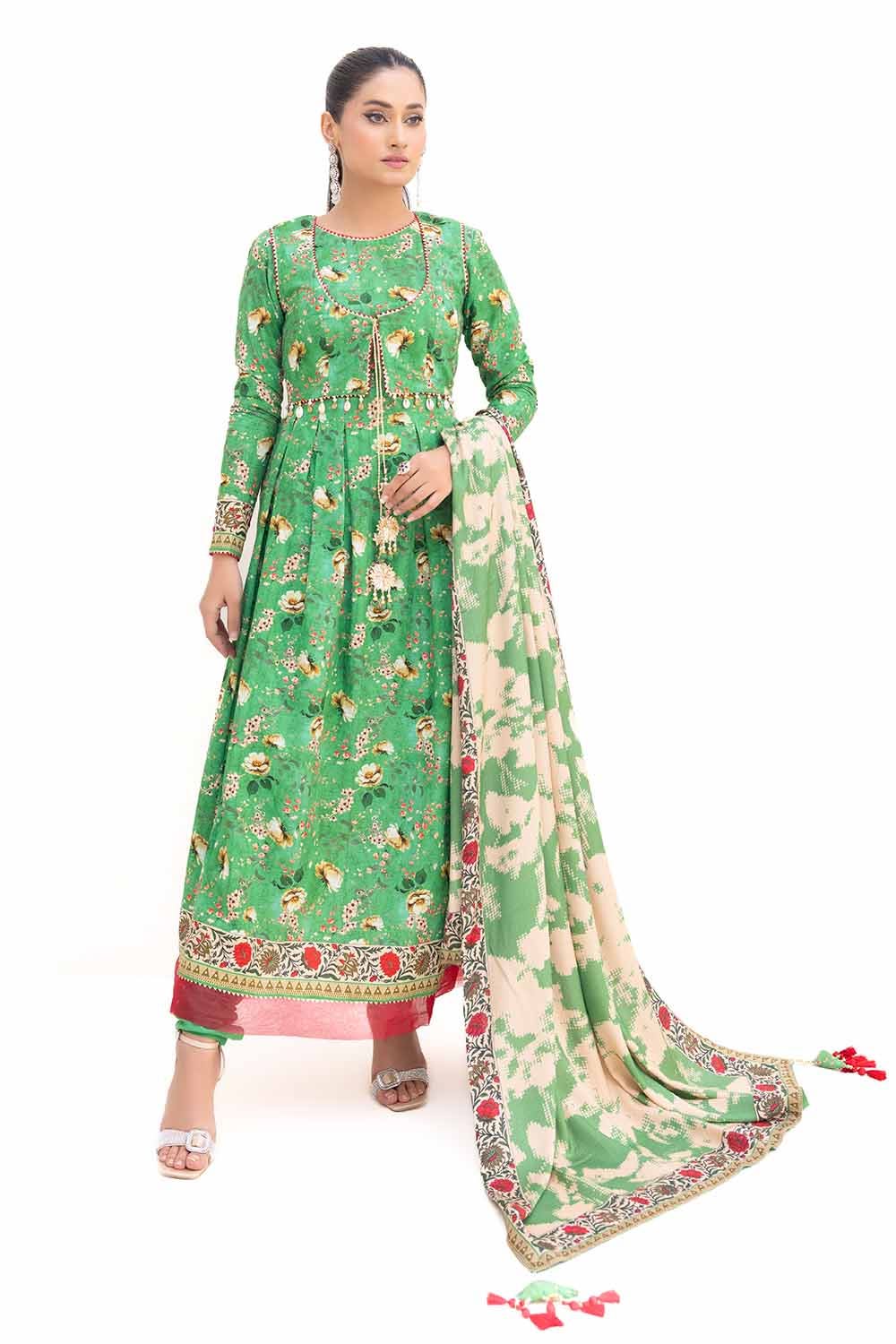 Gul Ahmed | Winter Collection 24 | Khaddar Suit with Printed Pashmina Dupatta AP-42036