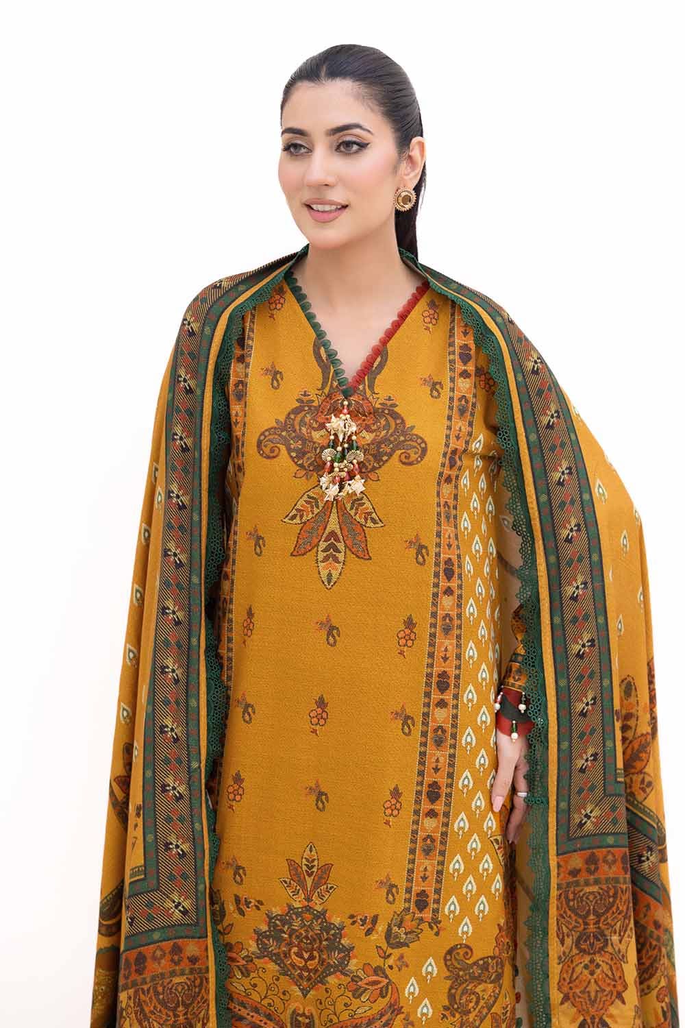 Gul Ahmed | Winter Collection 24 | Khaddar Suit with Printed Pashmina Dupatta AP-42037