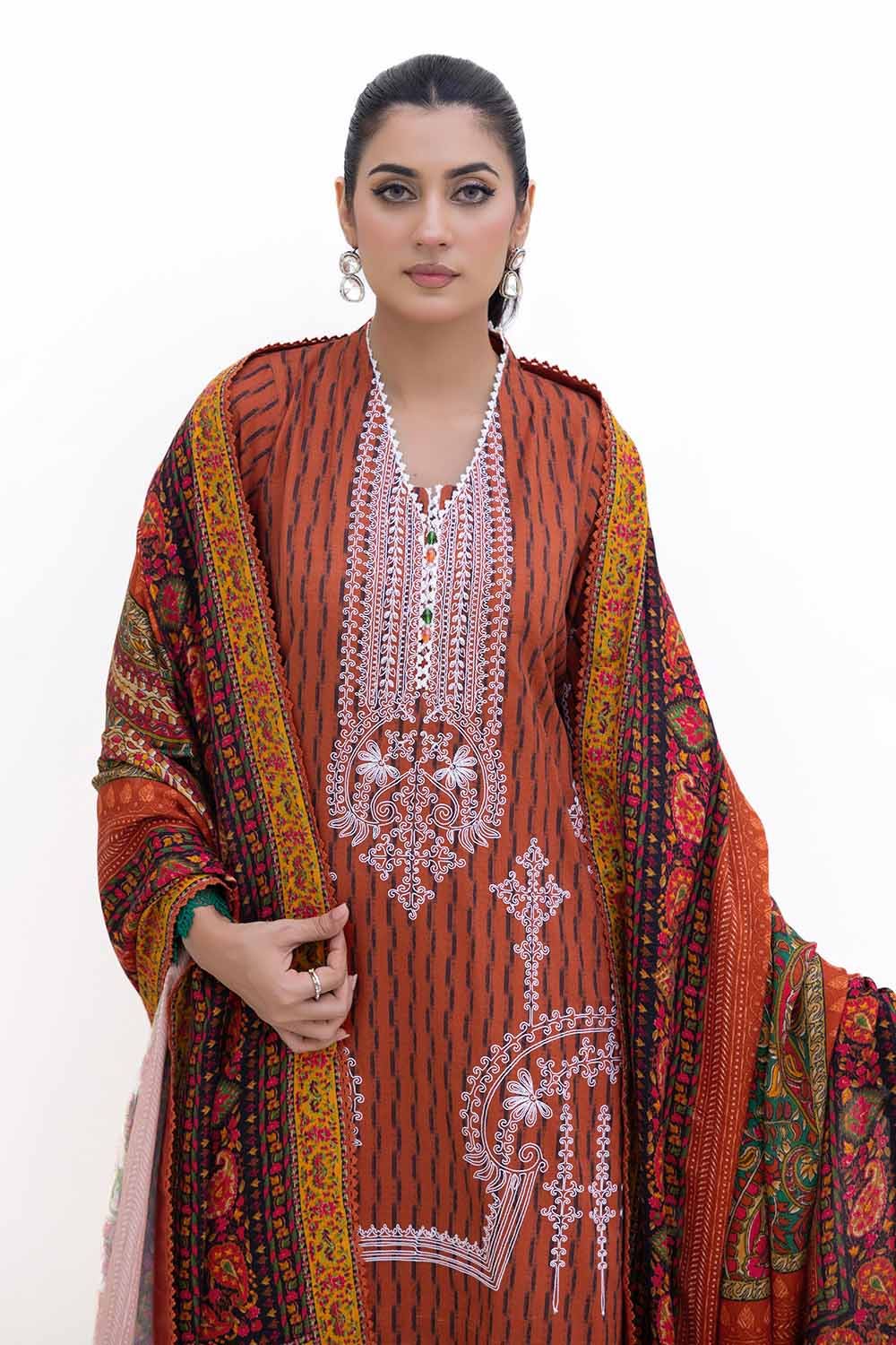 Gul Ahmed | Winter Collection 24 | Khaddar Suit with Printed Pashmina Dupatta AP-42048