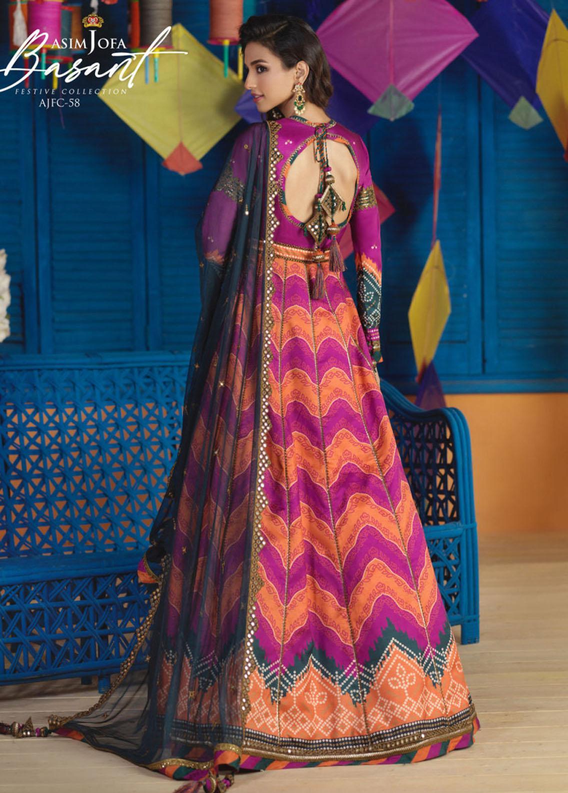 Asim Jofa | Luxury Collection | Shocking Pink Silk Suit