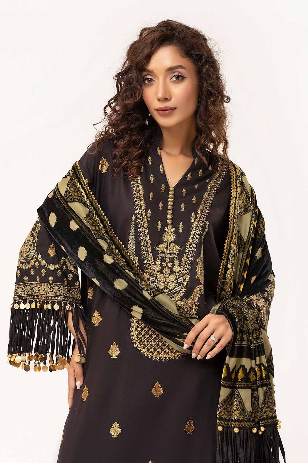 Gul Ahmed | Winter Collection 24 | Burnout Velvet Dupatta BVL-42002