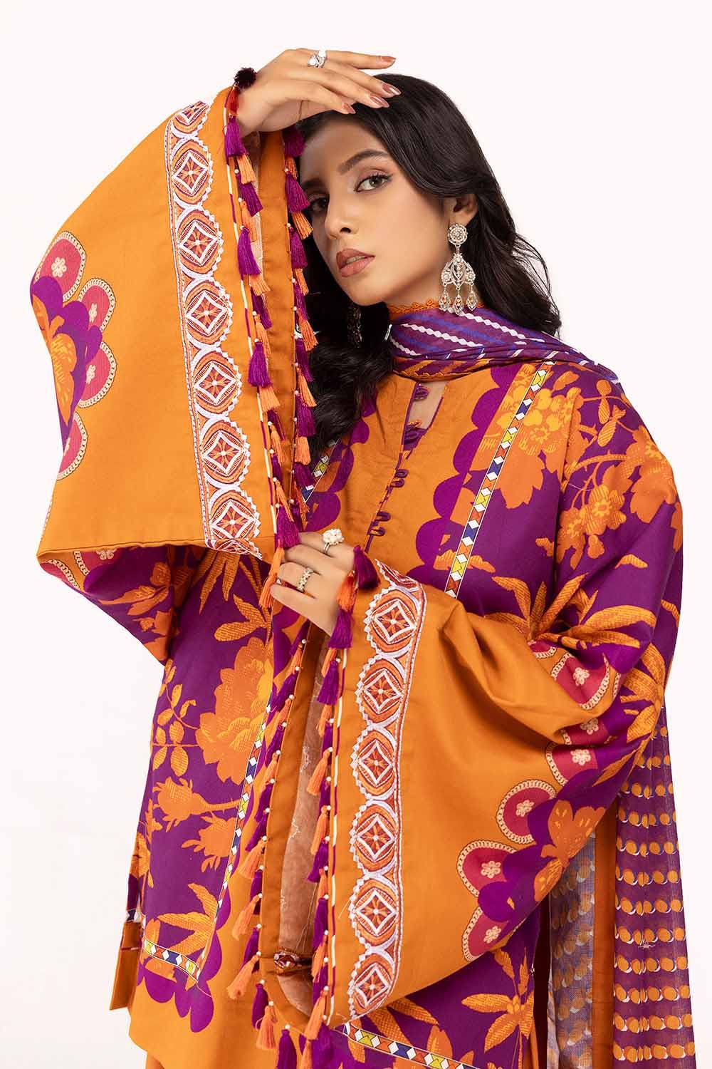 Gul Ahmed | Winter Collection 24 | Cotton Net Dupatta CD-42008