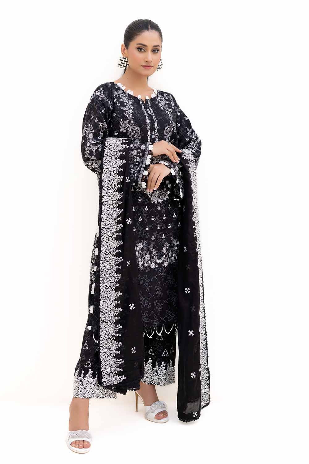 Gul Ahmed | Winter Collection 24 | Cotton Net Dupatta CN-42002