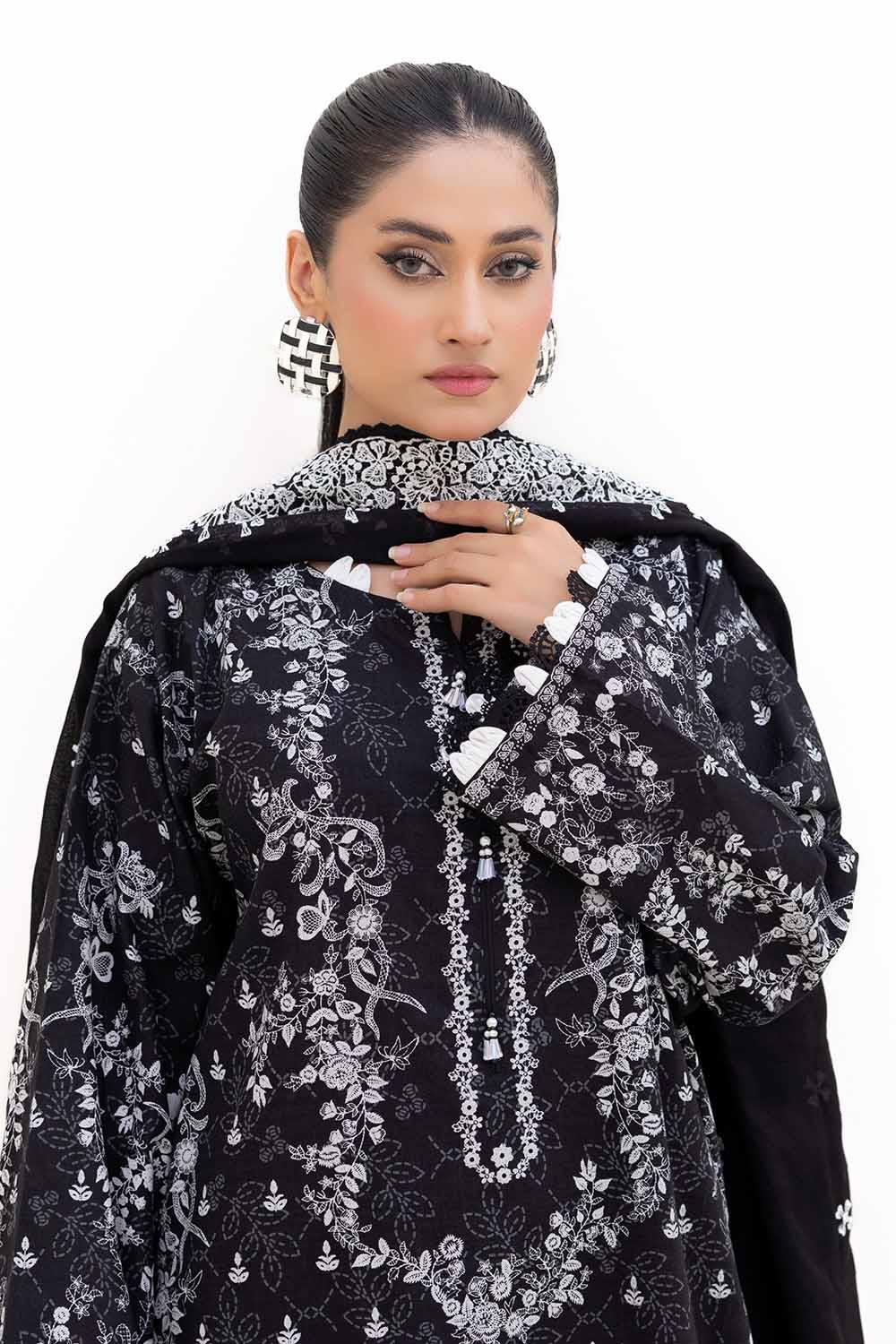 Gul Ahmed | Winter Collection 24 | Cotton Net Dupatta CN-42002
