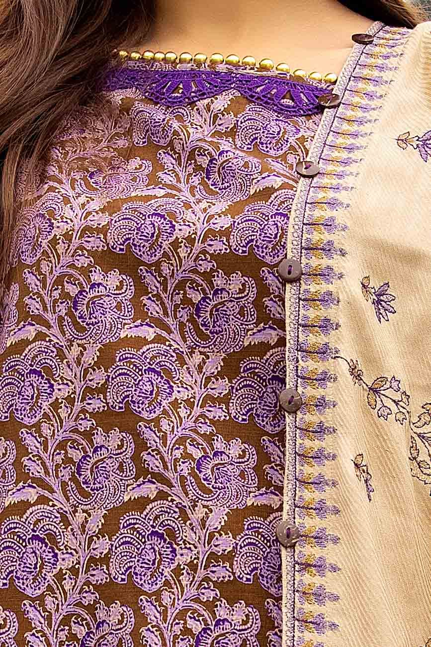 Gul Ahmed | Winter Collection 24 | Cotail Suit with Printed Twill Cotton Linen Dupatta CV-42009