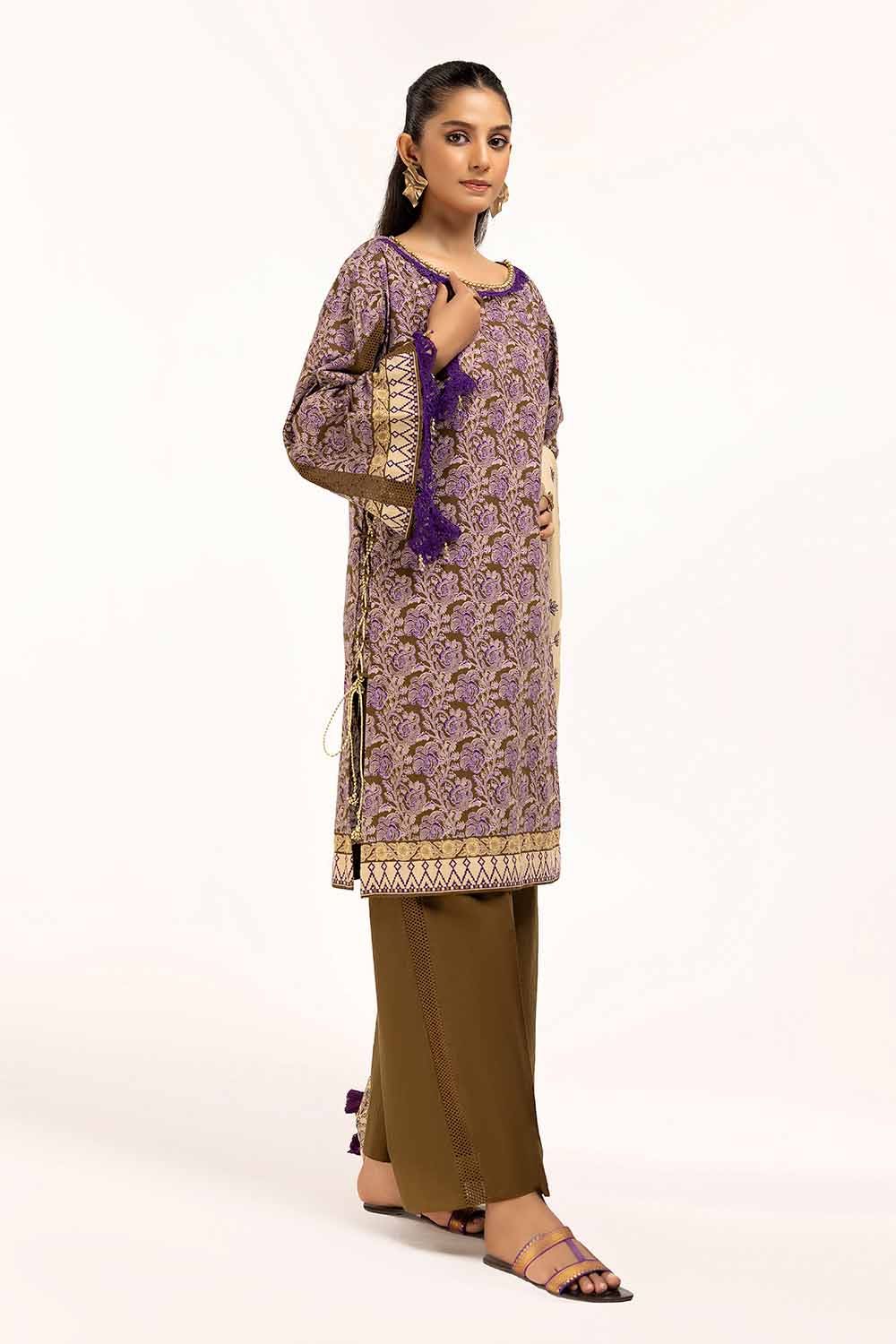 Gul Ahmed | Winter Collection 24 | Cotail Suit with Printed Twill Cotton Linen Dupatta CV-42009