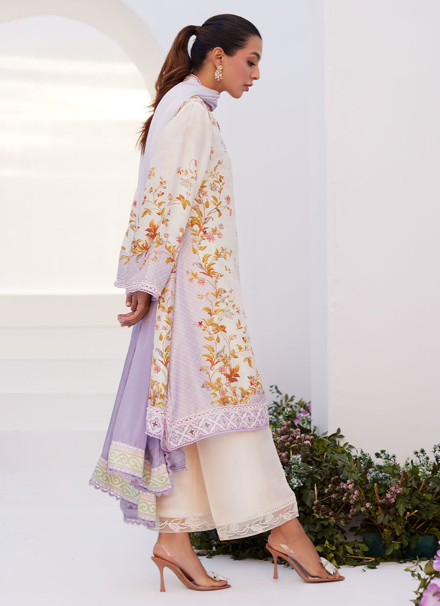 Farah Talib Aziz | Zaza Prints 24 | AMETHYST TRELLIS SHIRT AND DUPATTA