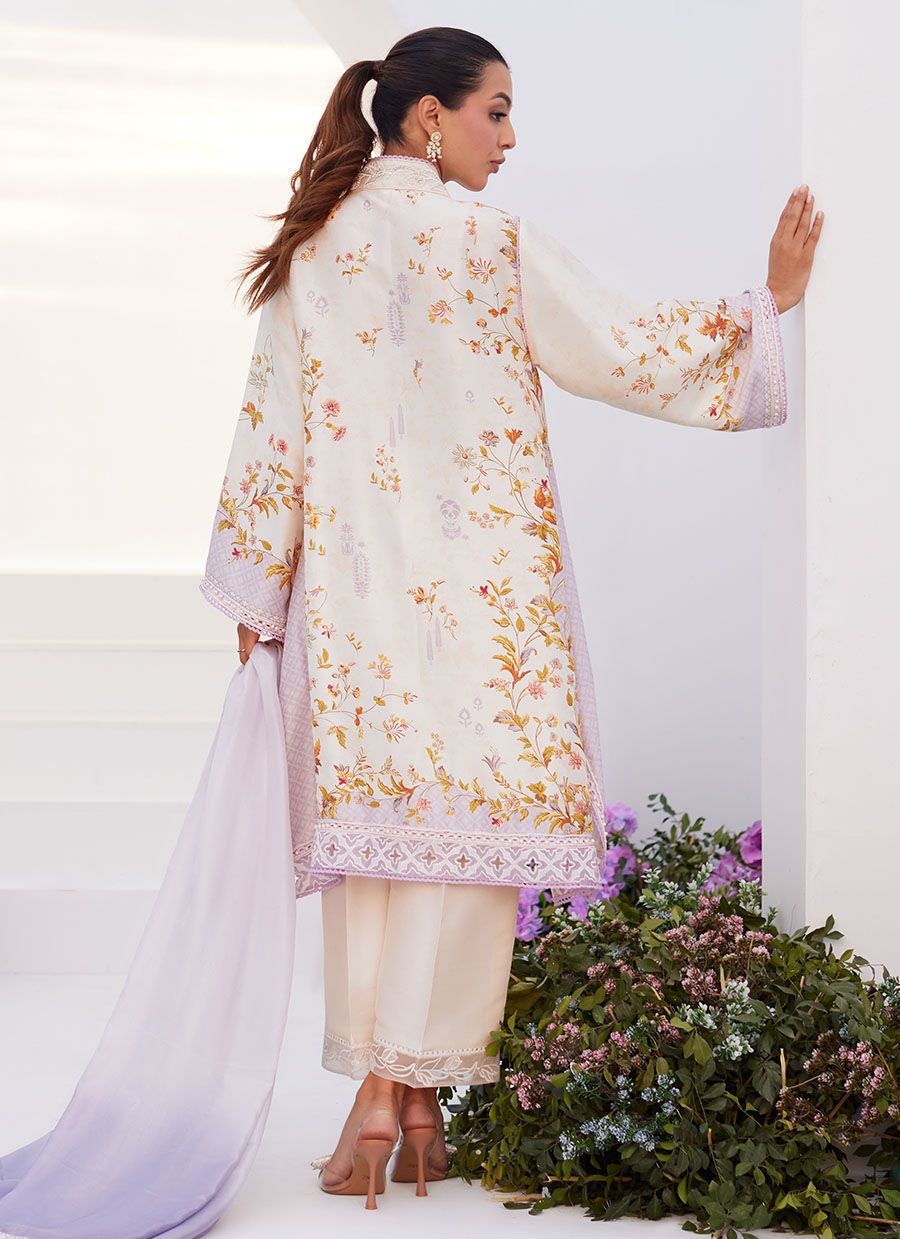 Farah Talib Aziz | Zaza Prints 24 | AMETHYST TRELLIS SHIRT AND DUPATTA