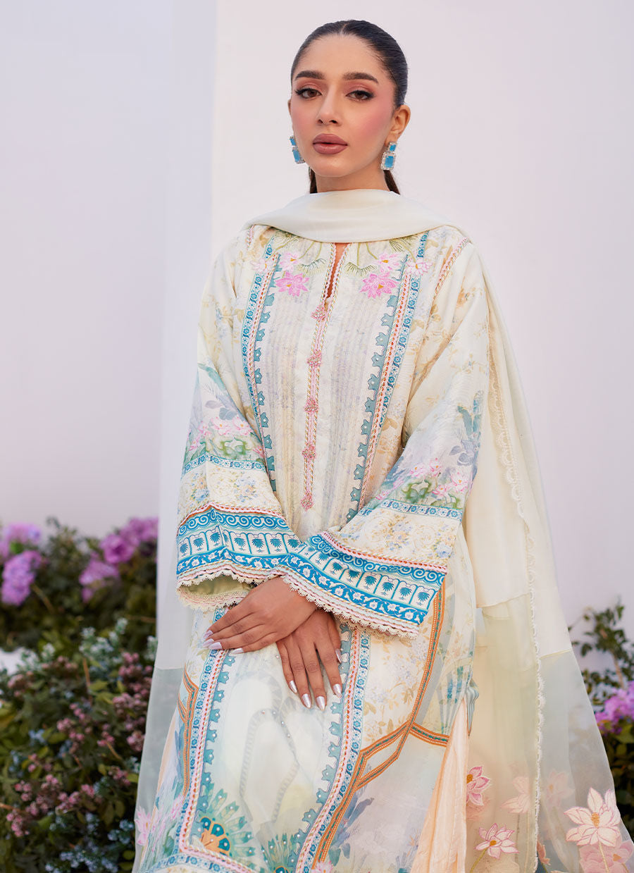 Farah Talib Aziz | Zaza Prints 24 | TURKISH AQUA SHIRT AND DUPATTA