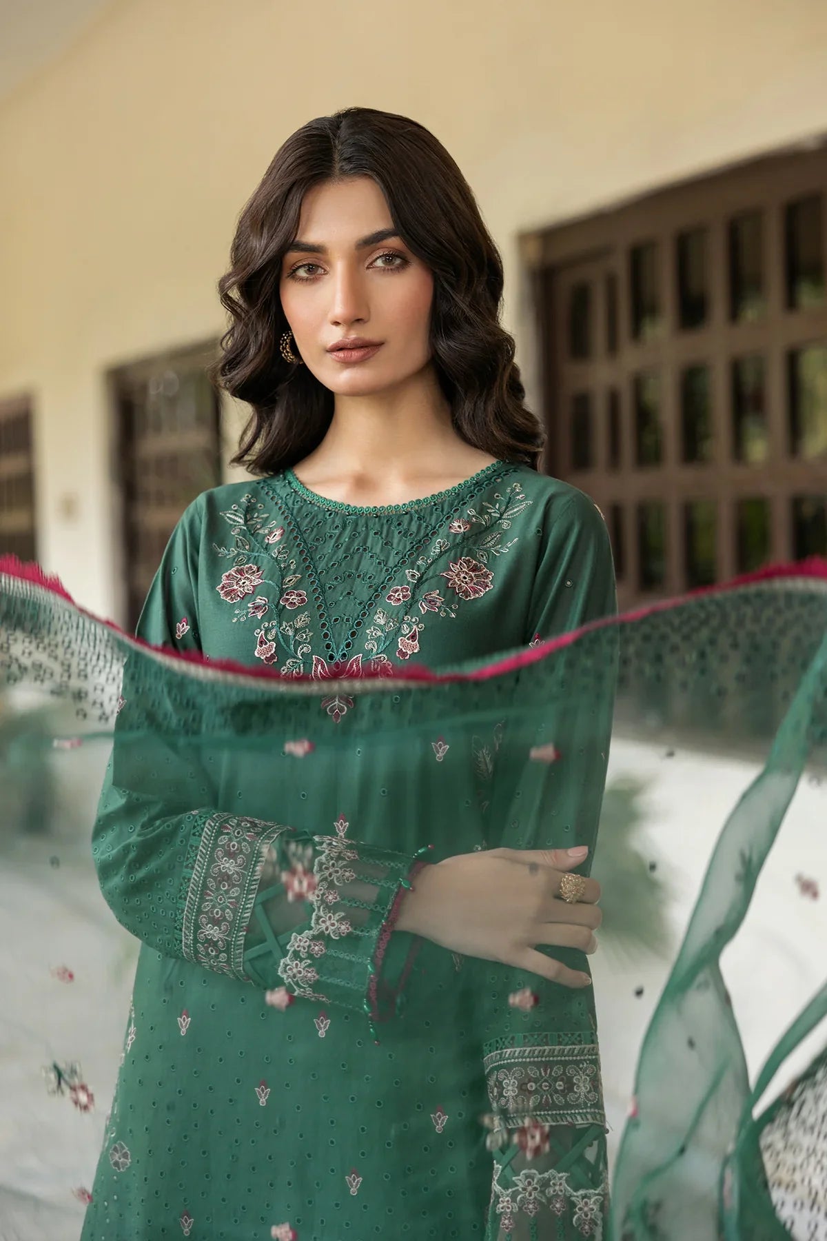 Farasha | Bahaar Embroidered Lawn | Azure Grace