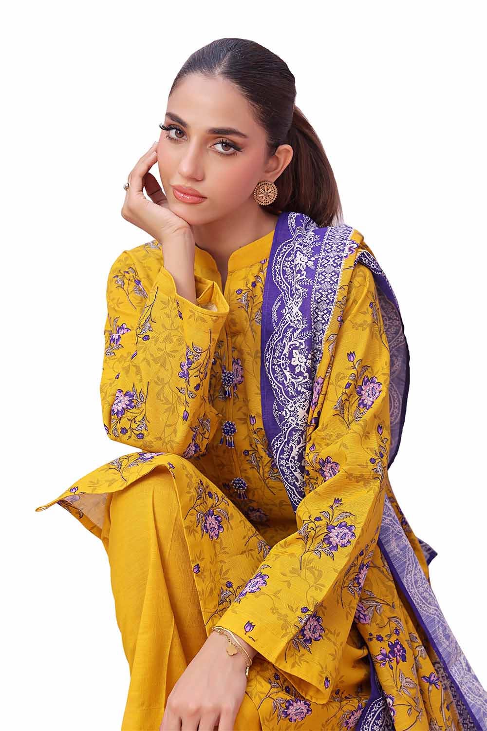 Gul Ahmed | Winter Collection 24 | Khaddar Suit SD-42136