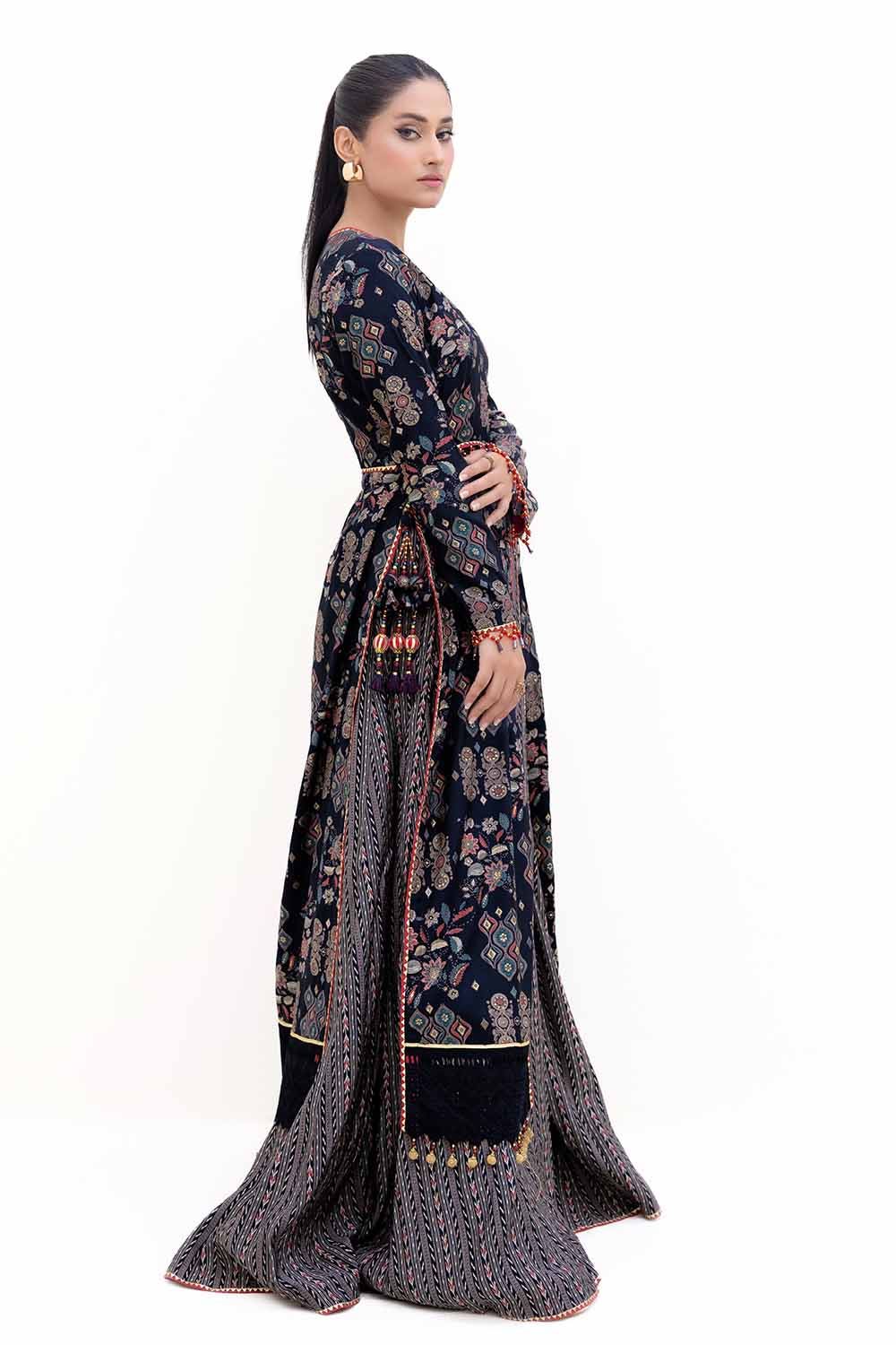 Gul Ahmed | Winter Collection 24 | Gold Printed Polyestor Suit with Printed Sequins Stripe Dupatta SP-42045