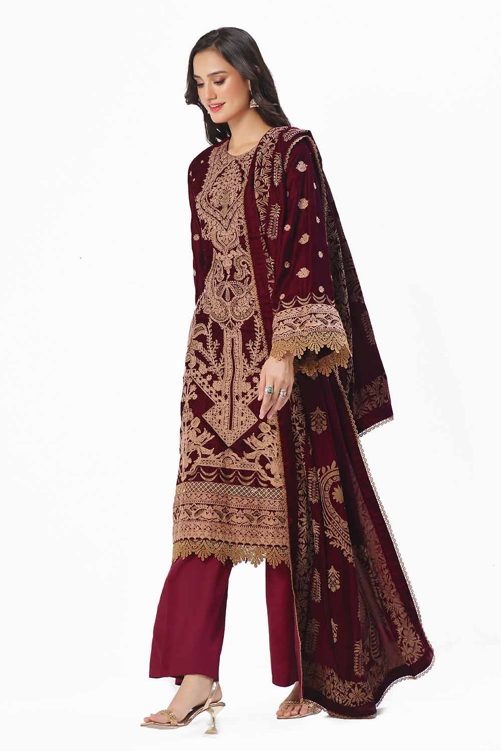 Gul Ahmed | Winter Collection 24 | Velvet Dupatta WV-42003