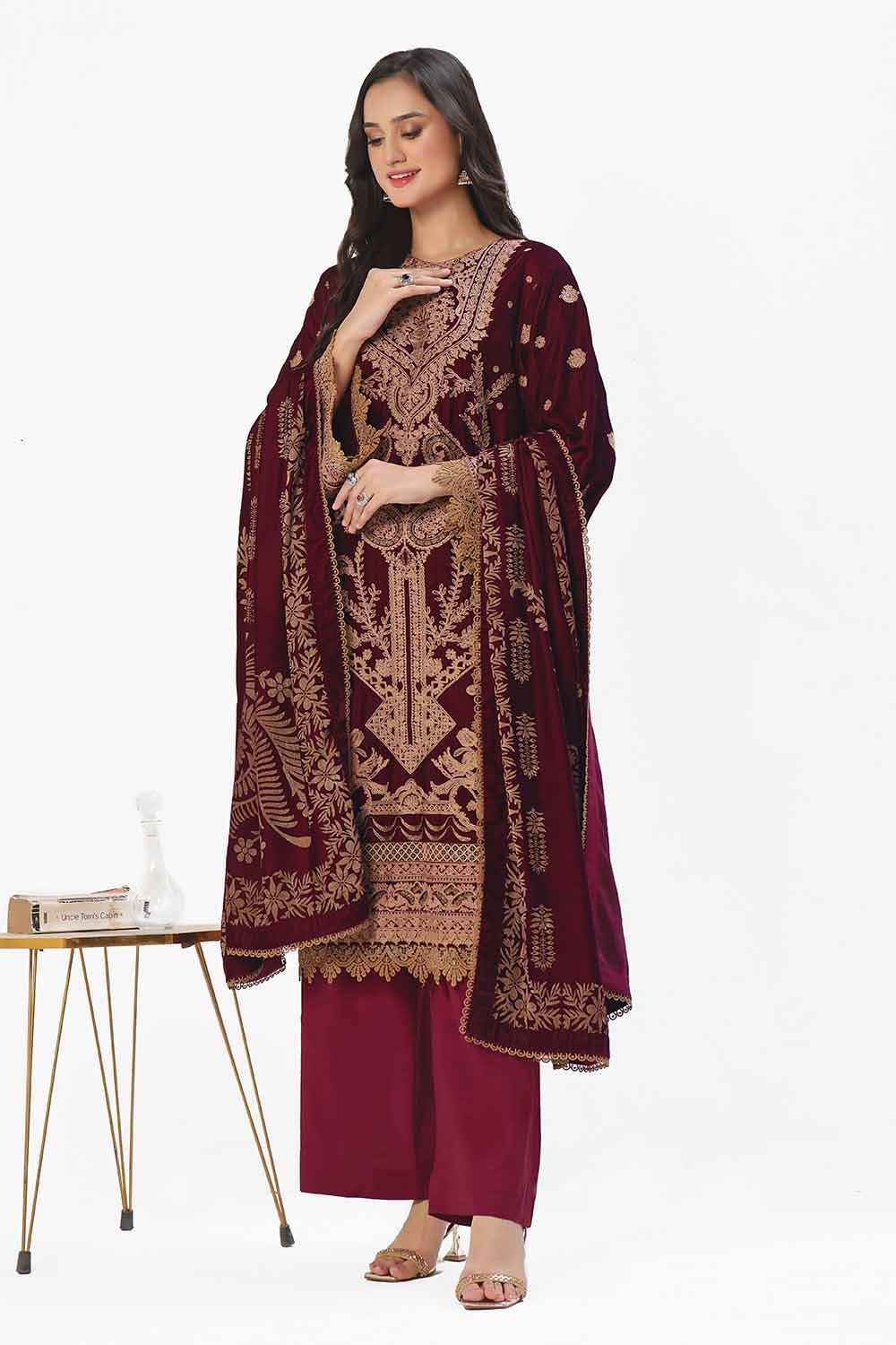 Gul Ahmed | Winter Collection 24 | Velvet Dupatta WV-42003