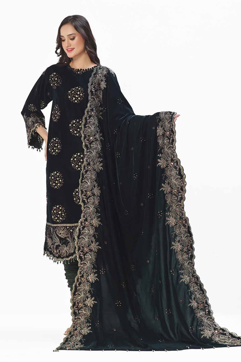 Gul Ahmed | Winter Collection 24 | Velvet Dupatta WV-42005