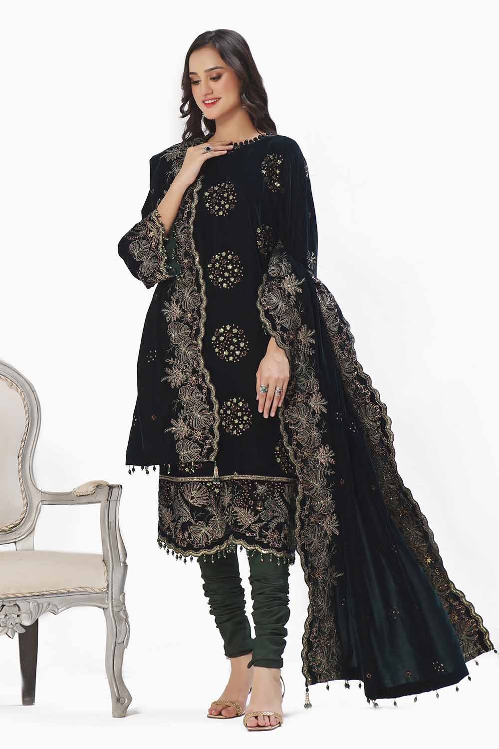 Gul Ahmed | Winter Collection 24 | Velvet Dupatta WV-42005