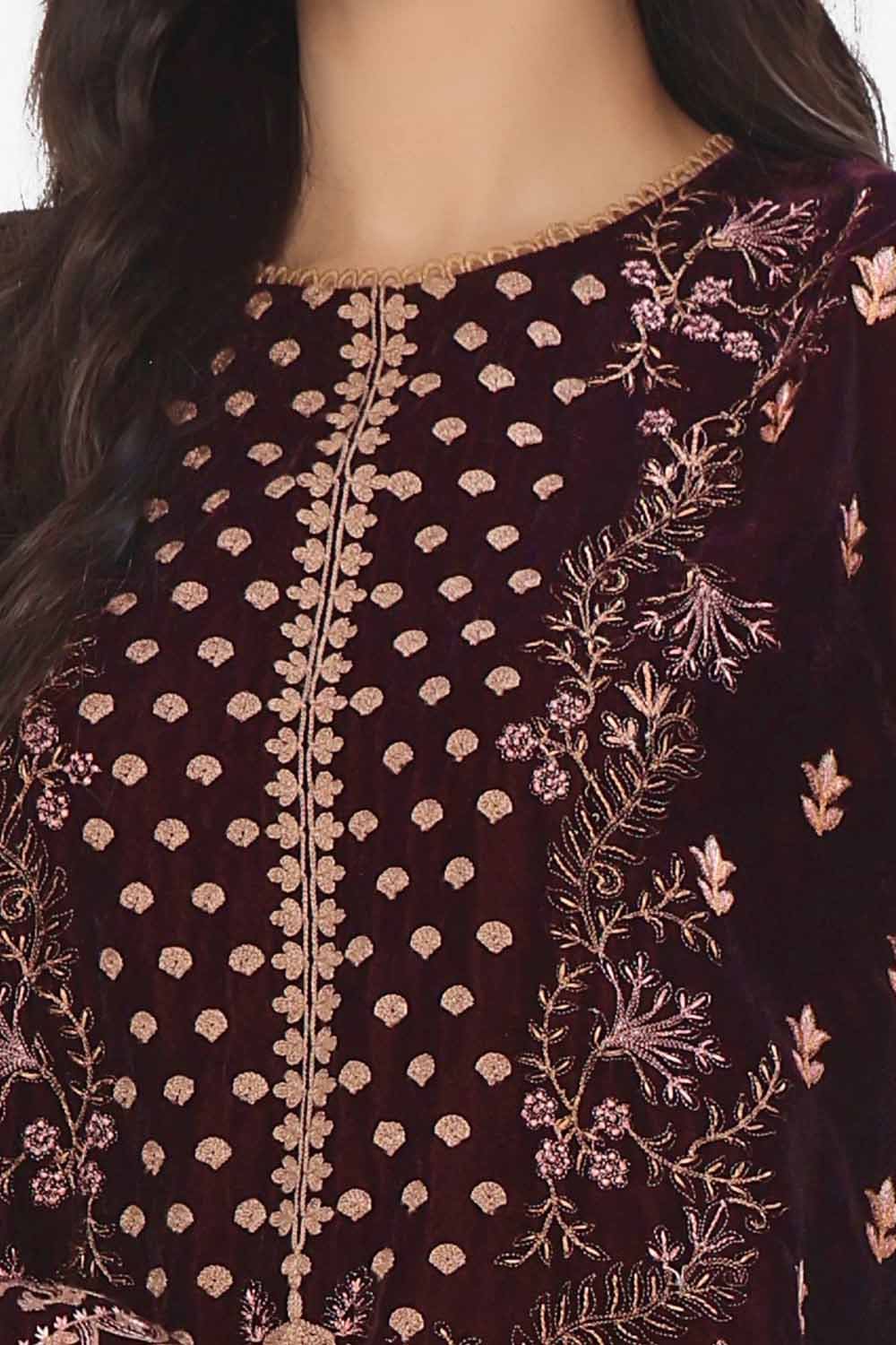 Gul Ahmed | Winter Collection 24 | Velvet Dupatta WV-42006