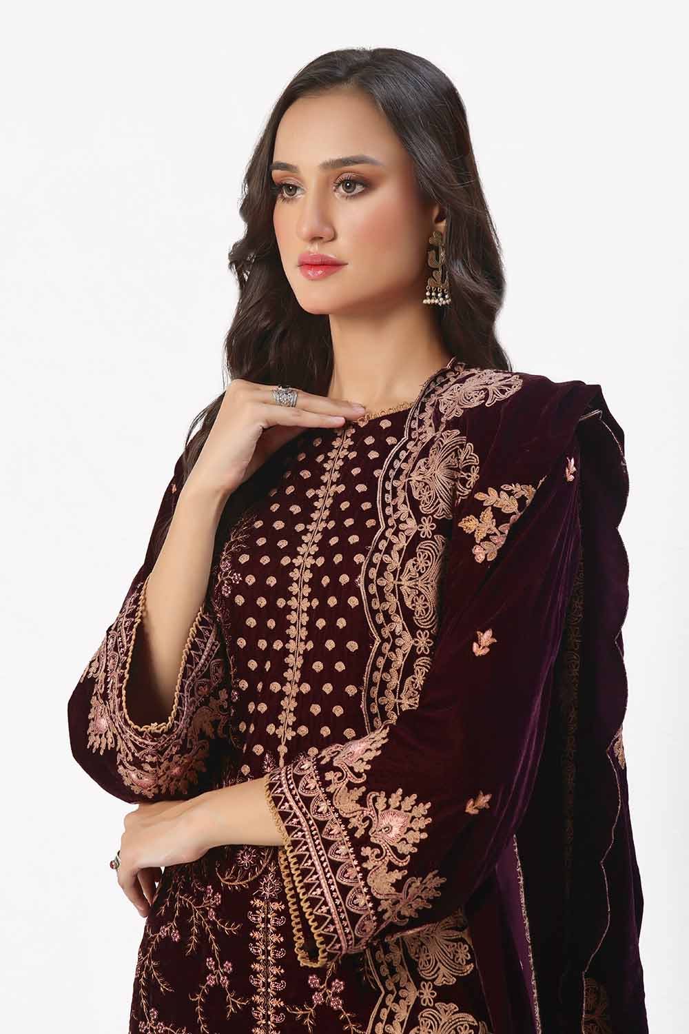 Gul Ahmed | Winter Collection 24 | Velvet Dupatta WV-42006